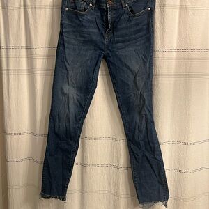 Loft modern skinny jeans ankle length with raw hem sz28/6
